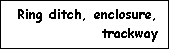 Text Box: Ring ditch, enclosure,
trackway